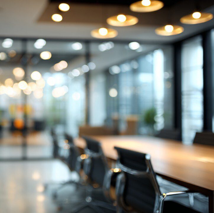 Blurry modern board room