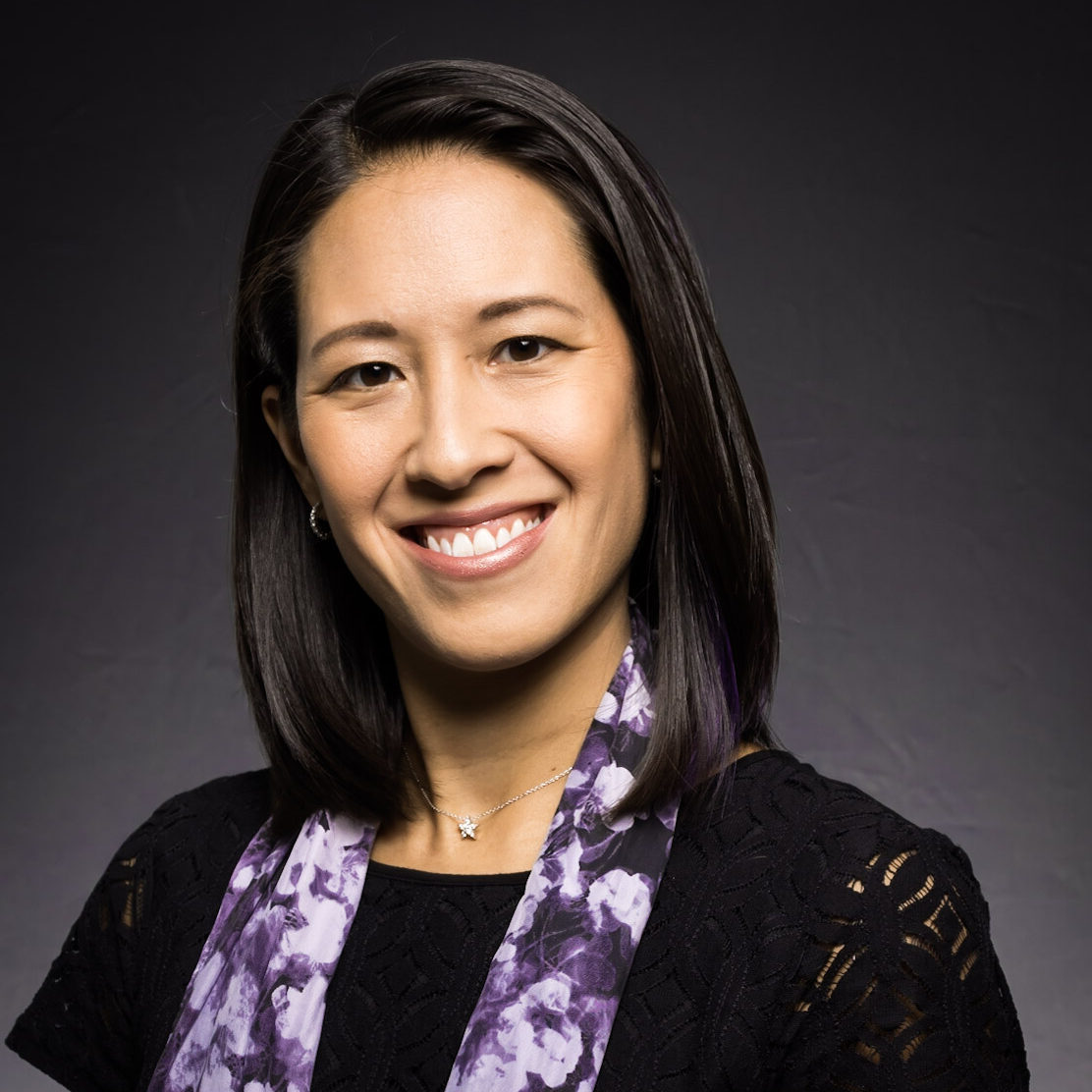 Laura Flessner with purple scarf